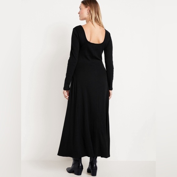 NWT! Old Navy Black Jack Fit & Flare Ribbed Maxi Dress - Multiple Sizes 👗 - Picture 5 of 10